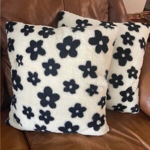 Black and White Floral Pillow Covers